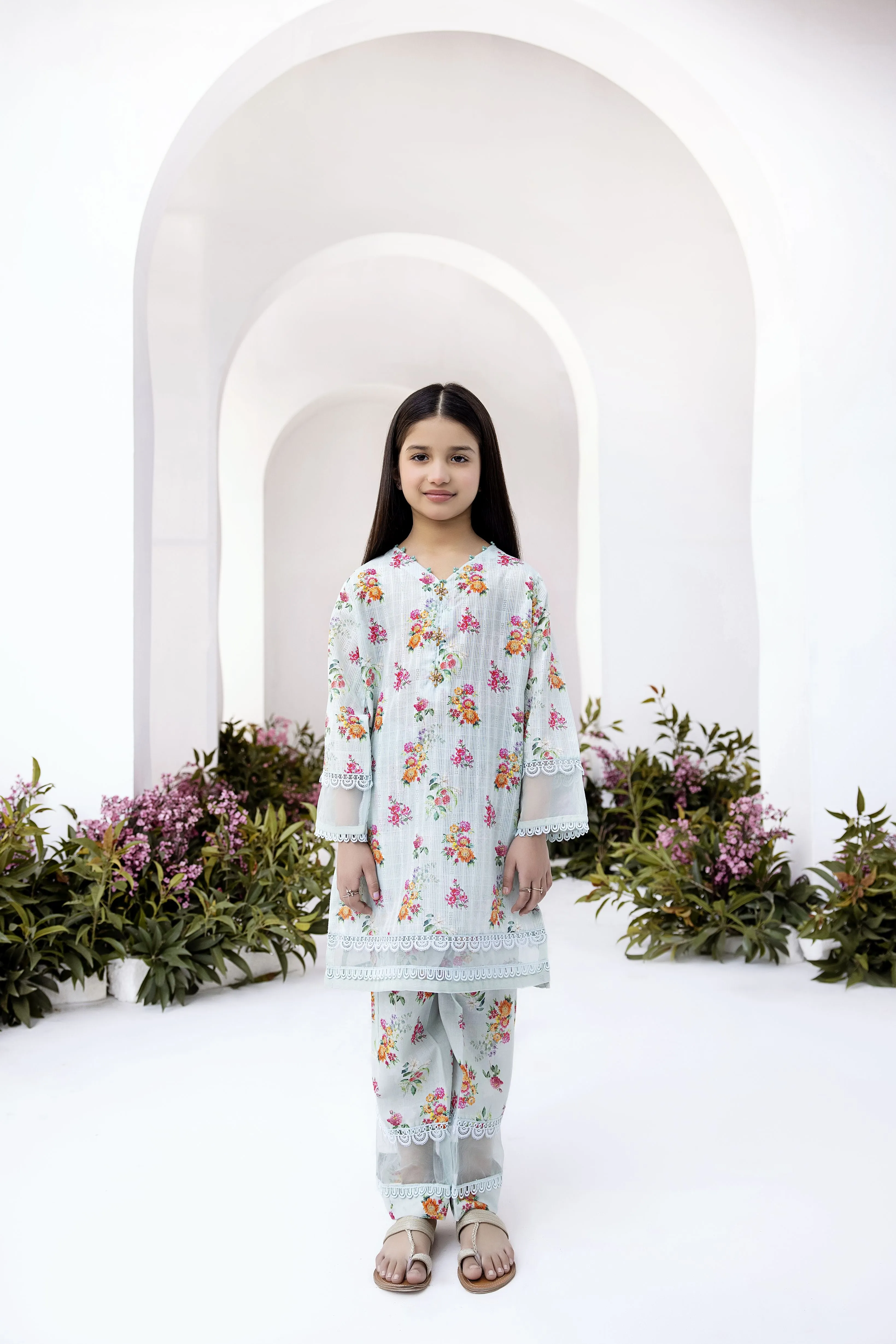 2PC COTTON JACQUARD CO-ORD BY MONA FOR GIRLS GMC2