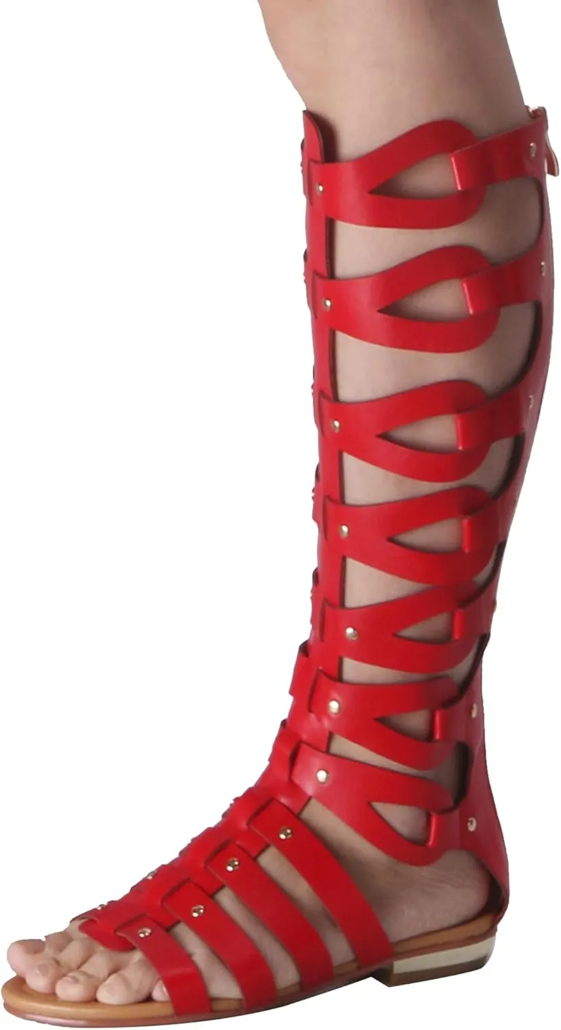 Hanfike Knee High Sandals for Women Gladiator Cut Out Summer Roman Boots