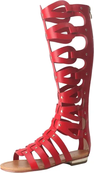 Hanfike Knee High Sandals for Women Gladiator Cut Out Summer Roman Boots