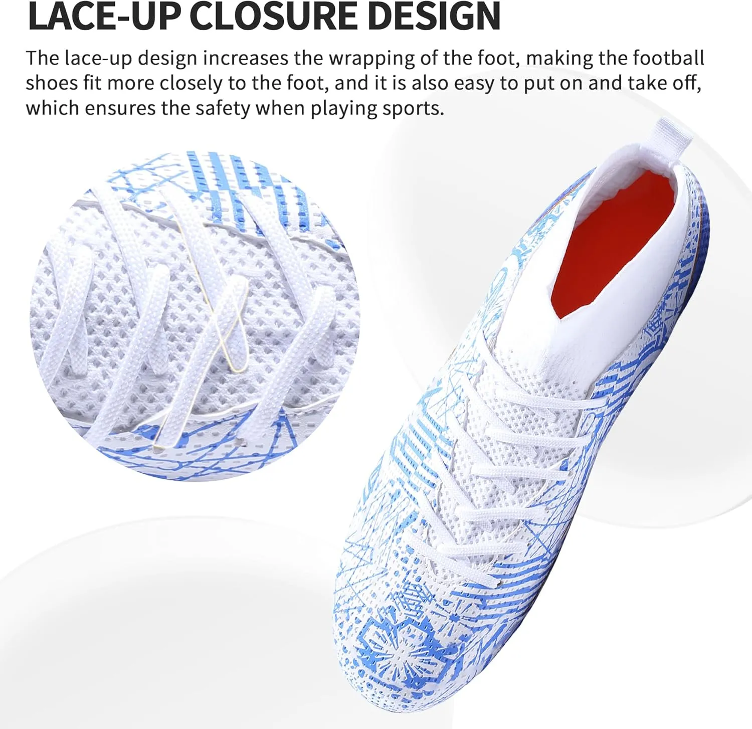 Mens Soccer Cleats Outdoor Lightweight High-Top Training Boots Ground Athletic Football Boots Soccer Shoes for Men/Women