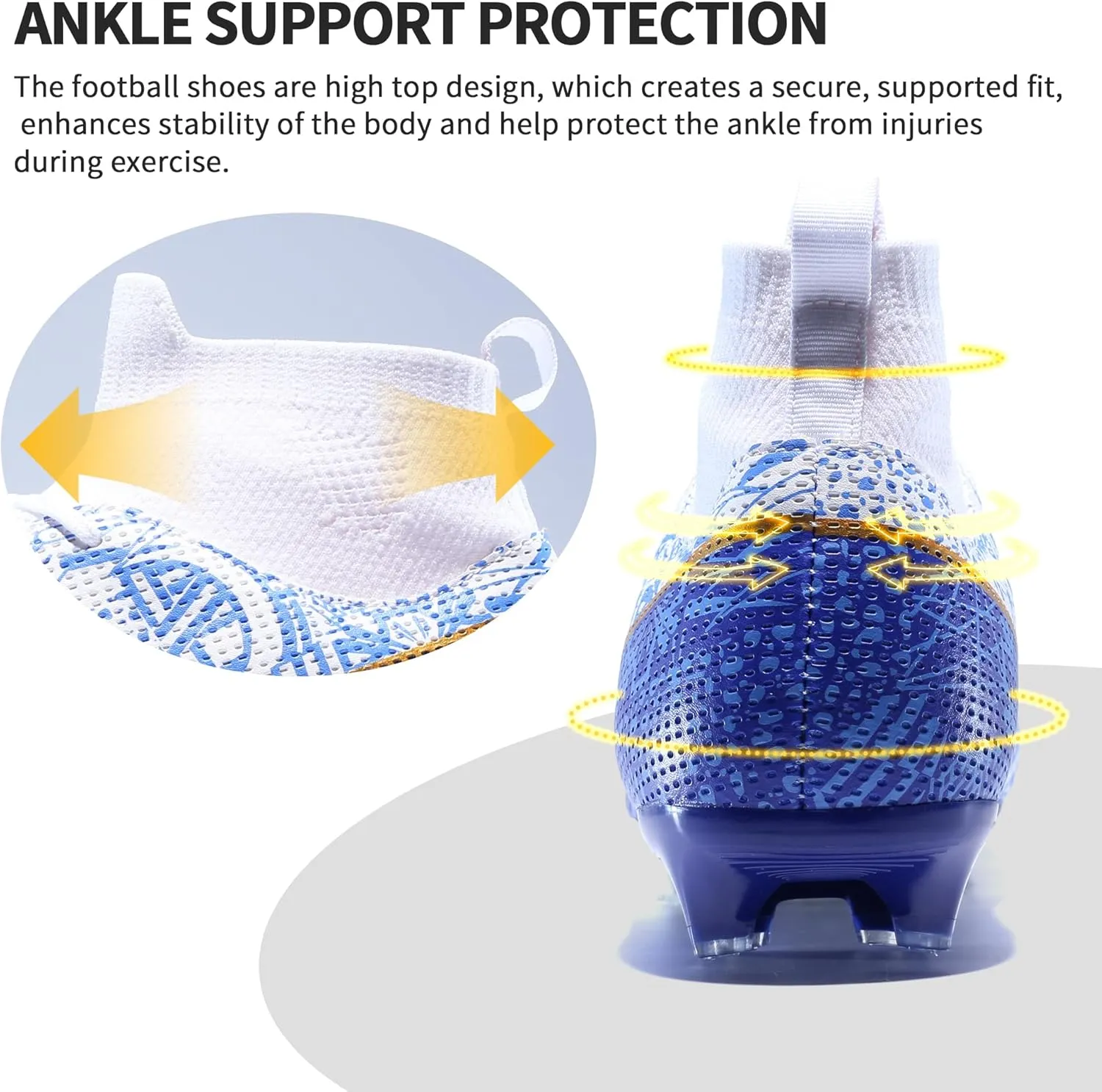 Mens Soccer Cleats Outdoor Lightweight High-Top Training Boots Ground Athletic Football Boots Soccer Shoes for Men/Women