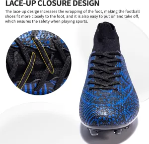 Mens Soccer Cleats Outdoor Lightweight High-Top Training Boots Ground Athletic Football Boots Soccer Shoes for Men/Women