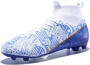 Mens Soccer Cleats Outdoor Lightweight High-Top Training Boots Ground Athletic Football Boots Soccer Shoes for Men/Women