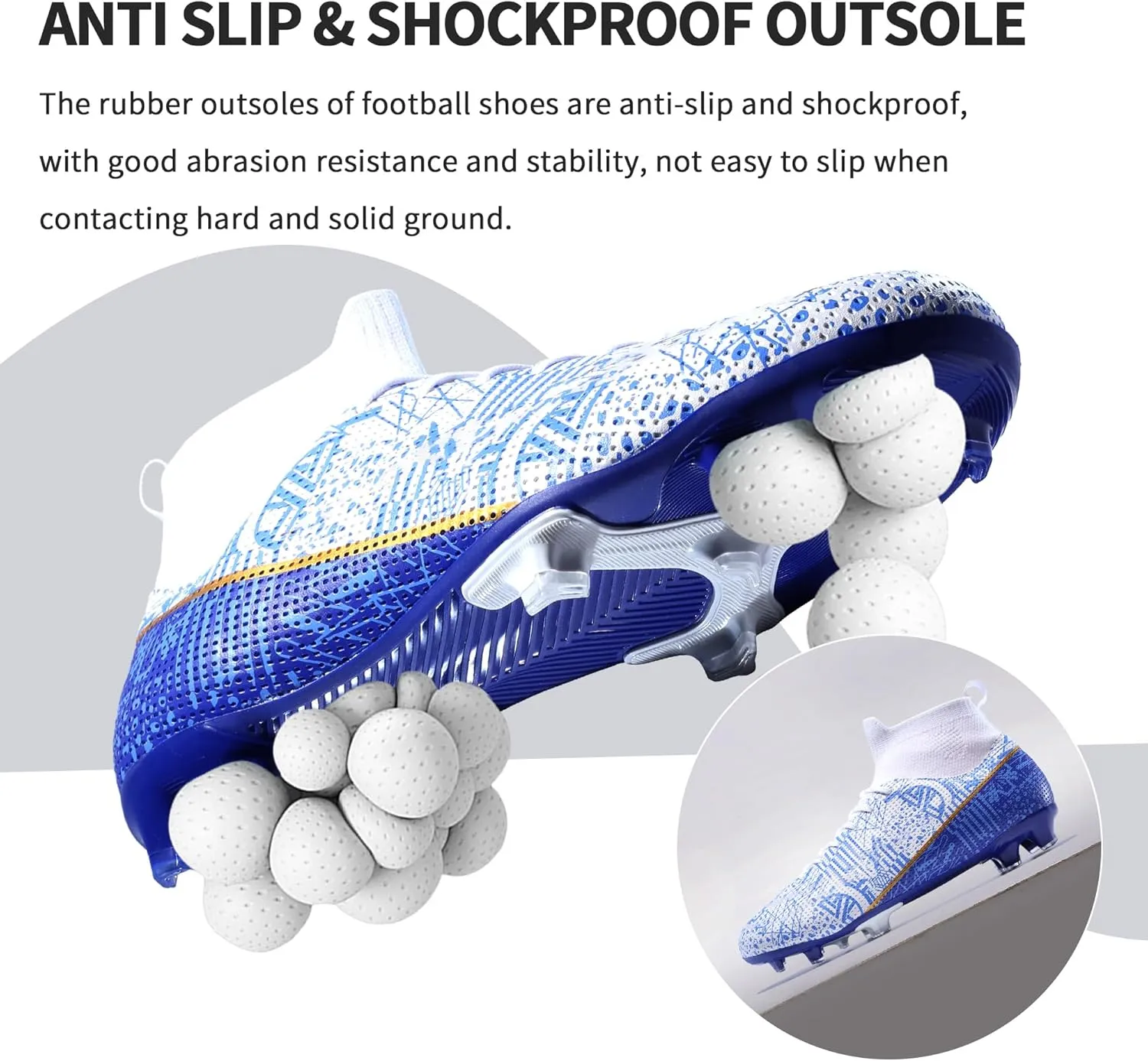 Mens Soccer Cleats Outdoor Lightweight High-Top Training Boots Ground Athletic Football Boots Soccer Shoes for Men/Women