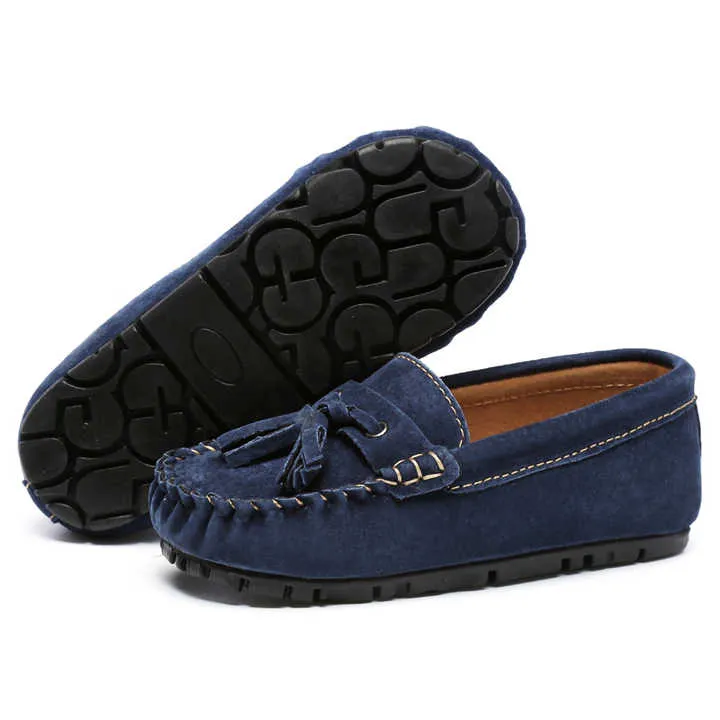 Real Leather Tassel Bean Shoes Children-أحذية أطفال من الجلد