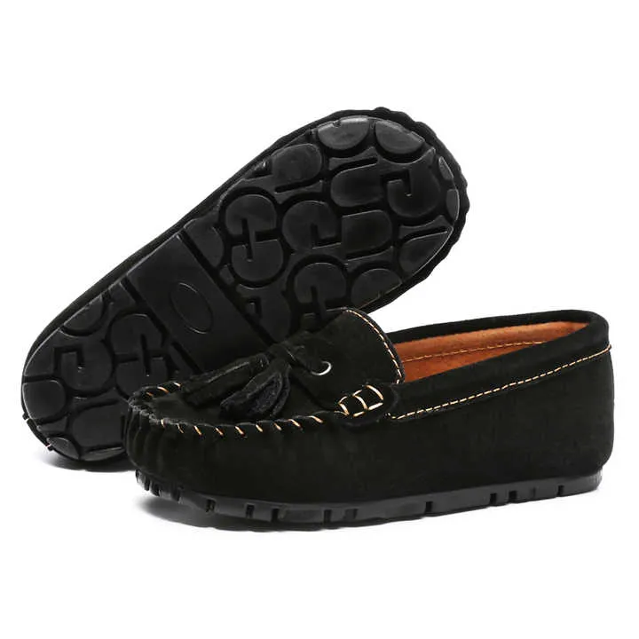 Real Leather Tassel Bean Shoes Children-أحذية أطفال من الجلد