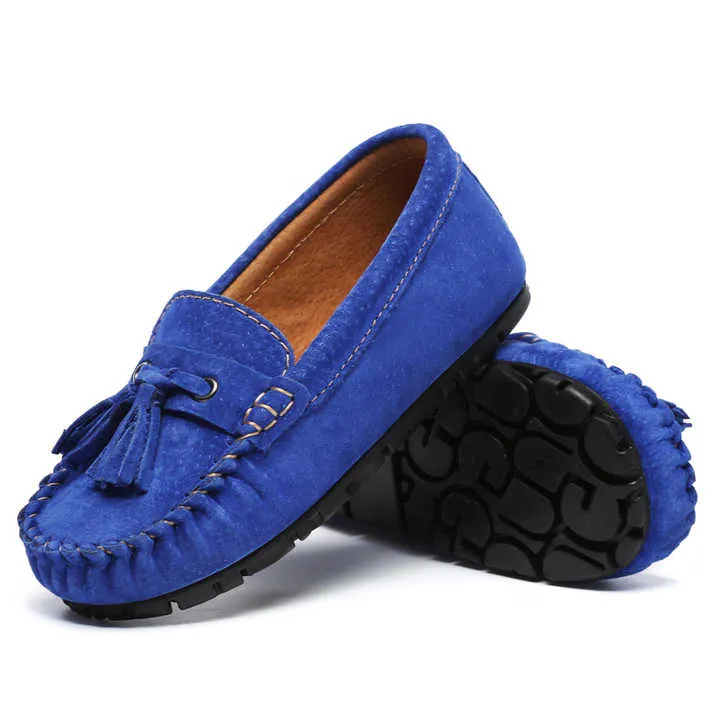 Real Leather Tassel Bean Shoes Children-أحذية أطفال من الجلد