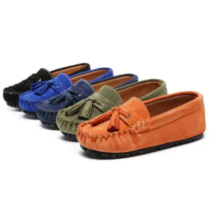 Real Leather Tassel Bean Shoes Children-أحذية أطفال من الجلد