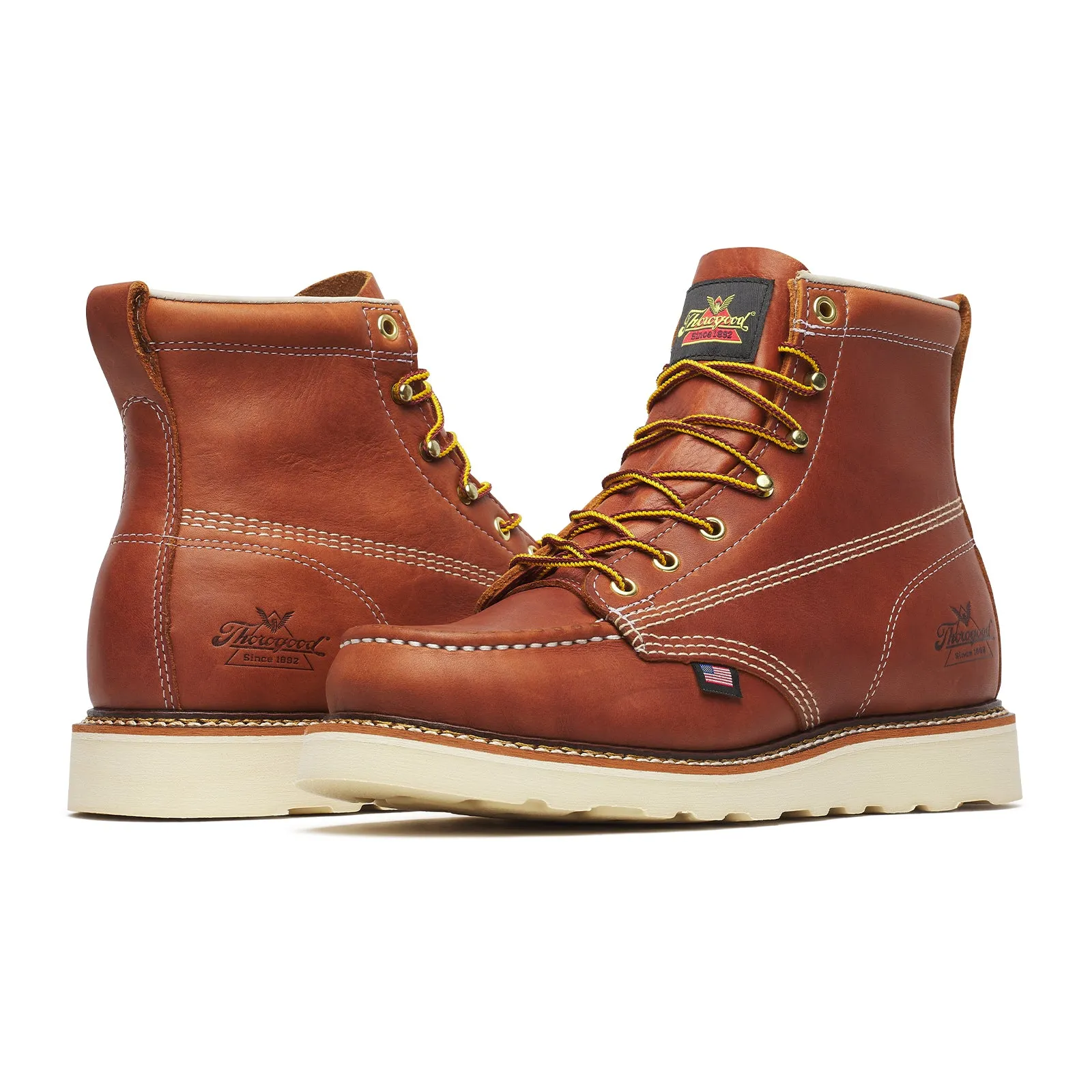 Thorogood American Heritage 6" Moc Toe Soft Toe Work Boot (Men) - Tobacco