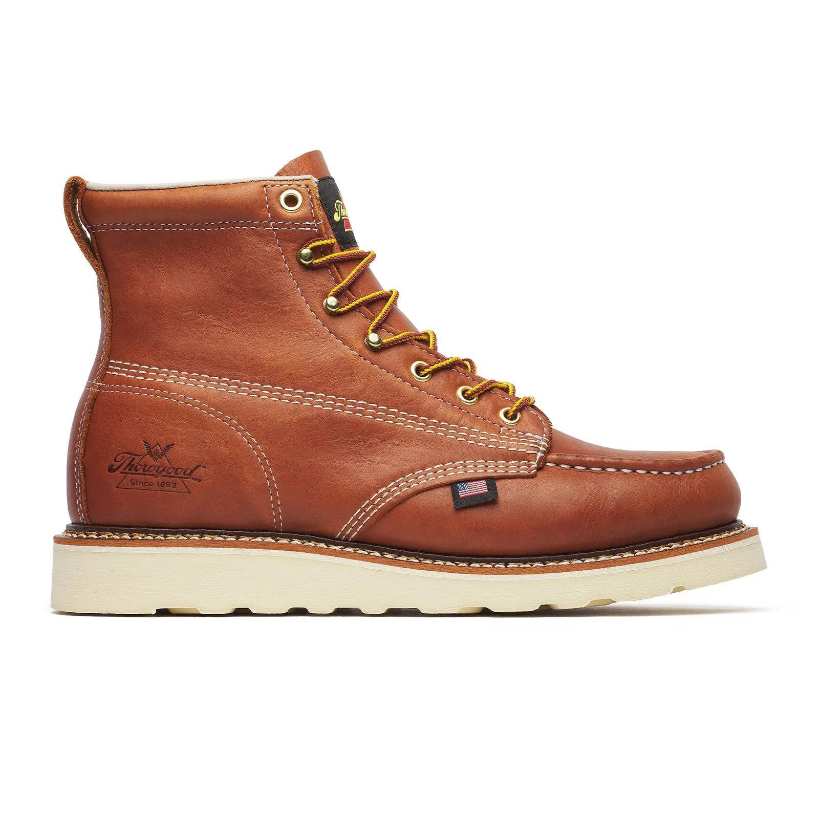 Thorogood American Heritage 6" Moc Toe Soft Toe Work Boot (Men) - Tobacco