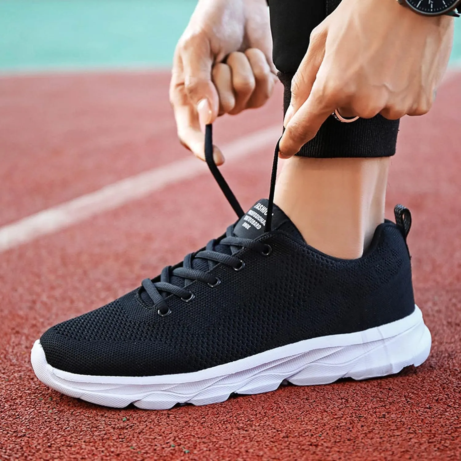 Womens Running Shoes Lightweight Breathable No Slip Tennis Shoes Womens Sports Black Casual Shoes Men's Fashion Sneakers Tennis Shoe Cross Trainer Shoe