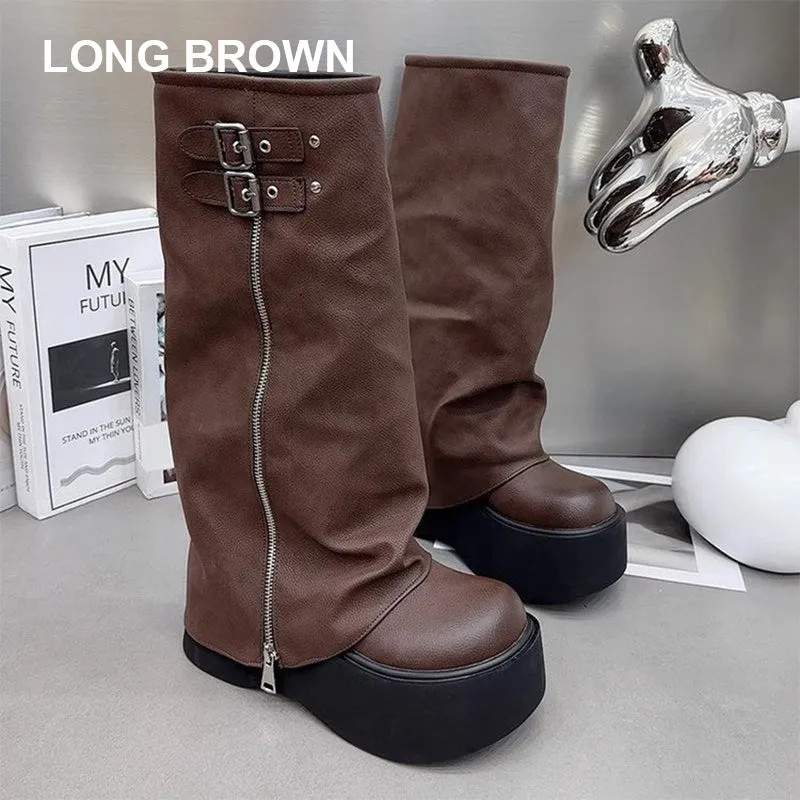 Women's Vintage Padded Thick Sole Boots