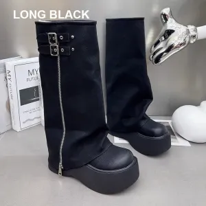 Women's Vintage Padded Thick Sole Boots