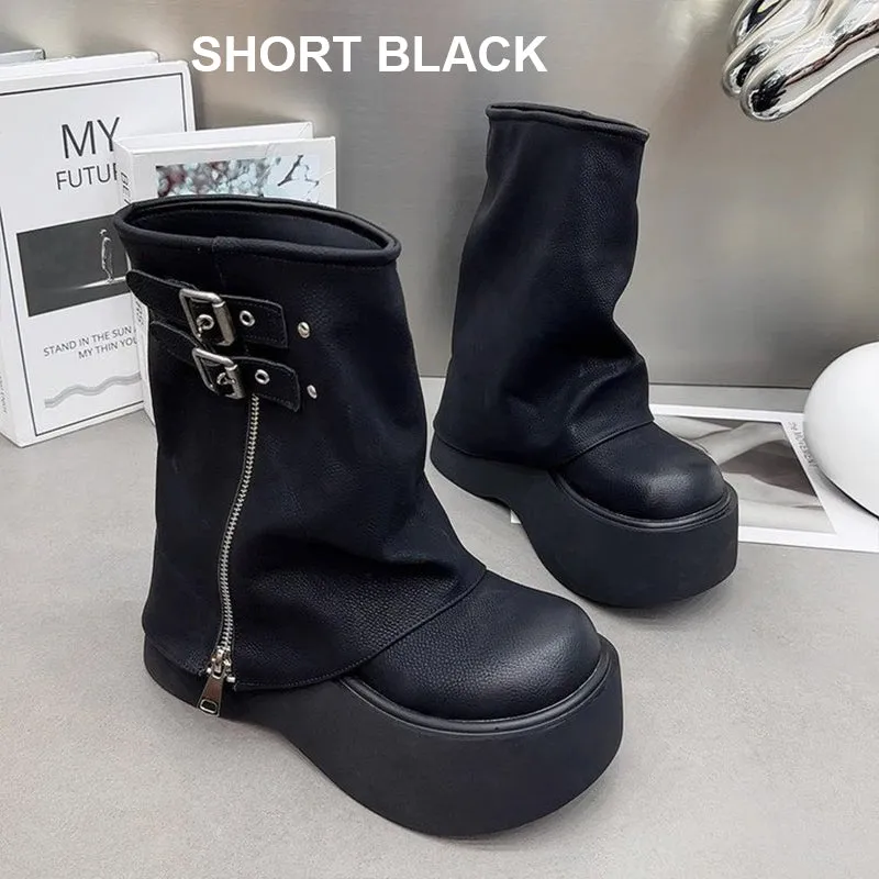 Women's Vintage Padded Thick Sole Boots